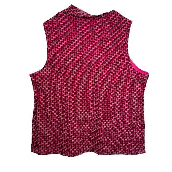Halogen Pink Geometic Sleeveless Career Plus Size‎ Top, 2X - Picture 3 of 7